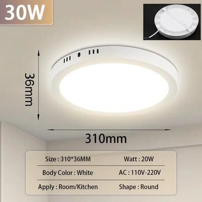 Inspired Living Ultra Thin Modern LED Ceiling Light Flush Mount Panel For Living & Bedroom round 30w 2pcs