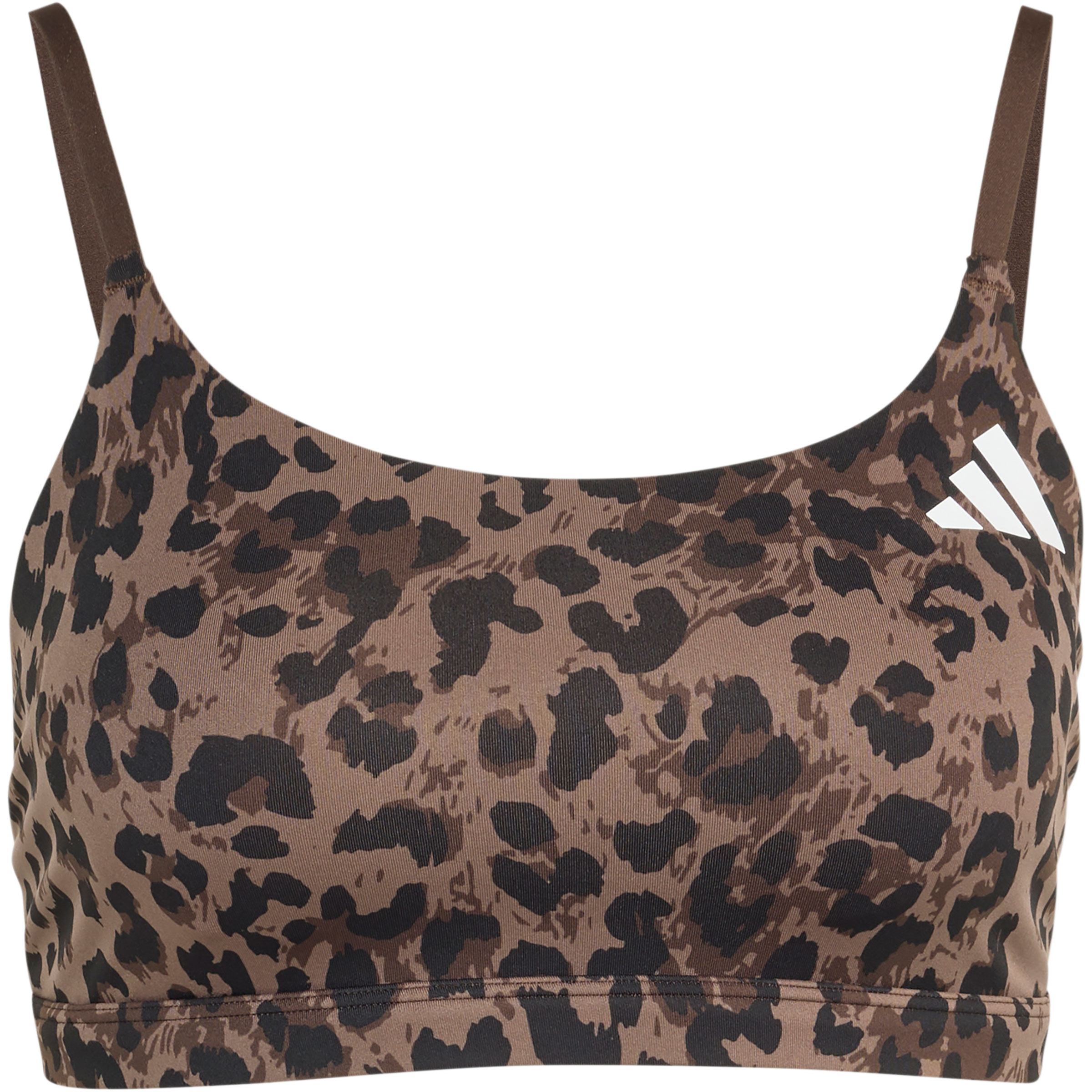 adidas Optime AOP Leopard Light Support Sport BH Damen Sport-BHs braun Größe L Training & Fitness Schnell trocknend