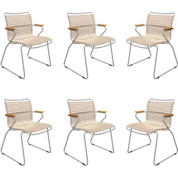 HOUE CLICK Set – 6 Design Gartenstühle mit Armlehnen