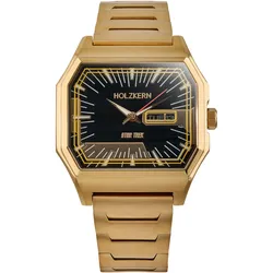 Holzkern Herrenarmbanduhr Star Trek™ Space Warp Falkenauge/Goldfarben