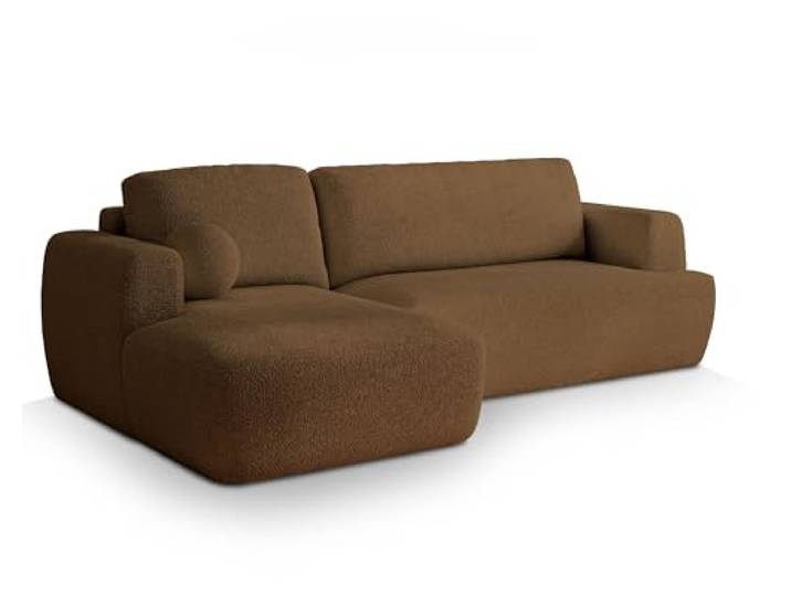 Masseno Ecksofa SENTI N L-S mit Schlaffunktion L-Form, Sofa mit Bettkasten, Wohnzimmersofa, Couch, Soffa, Bettsofa, Couchgarnitur- Braun, Now OR Never 56