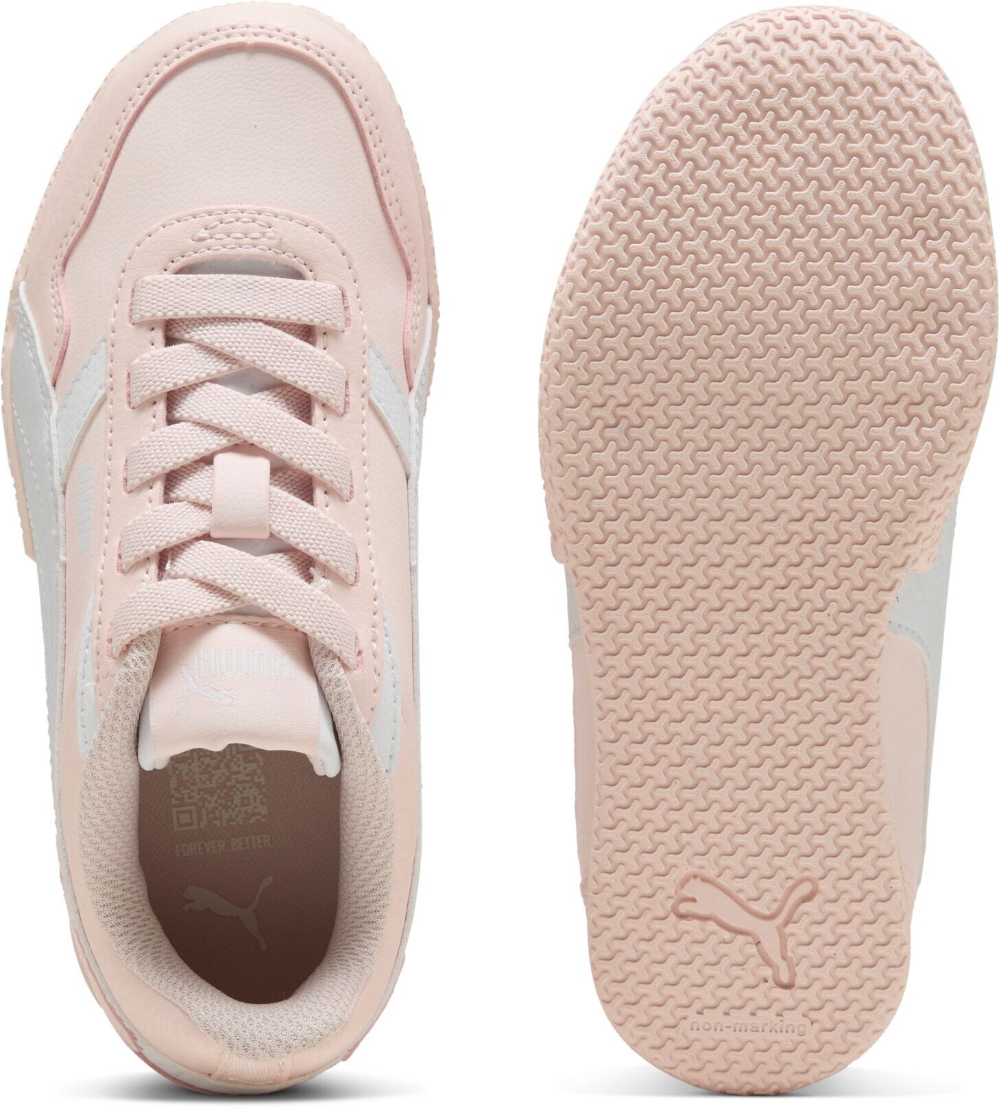 Sneaker PUMA "BELLA DONNA SL AC PS", Mädchen, Gr. 32, Textil, weiss (jasmine flower, puma weiß), Synthetik, Schuhe Sneaker jasmine flower, puma weiß 32, Textil