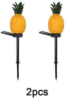 Uplifted Finds LED Solar Pineapple Yard Lamp   Waterproof Simulation Landscape Stake Light For Garden & Lawn 2 Pcs