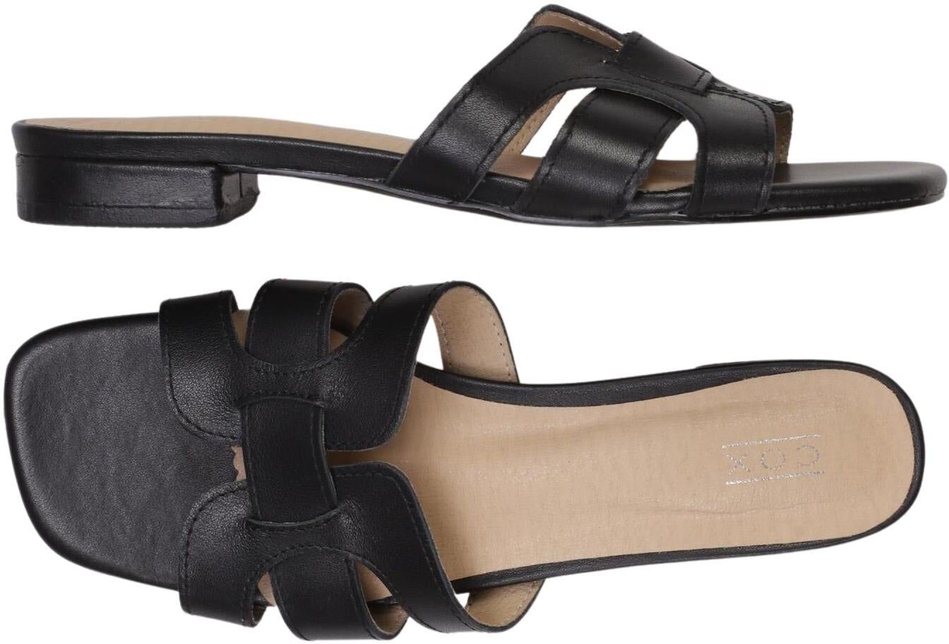 Cox Damen Sandalen, Schwarz, Gr. EU 38, Leder - Second Hand