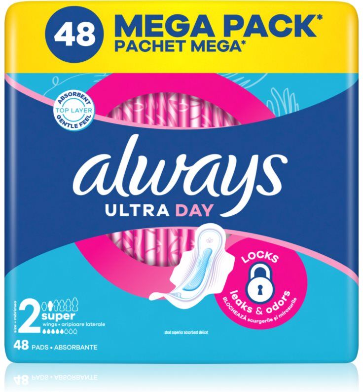 Always Ultra Super Size 2 serviettes hygiéniques avec ailettes 48 pcs