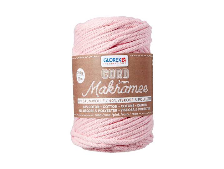 Glorex Makramee Cord Gewebt Terracotta 3 mm 250 g