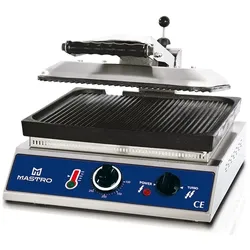 Mastro - Kontaktgrill mit gerillten Gusseisen-Platten, untere Grillplatte 350x350 mm