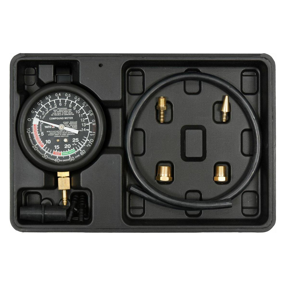 Yato Vakuummeter, 9-teiliges Set zur Druckmessung (YT-73050) in Vakuumsystemen (YT-73050)