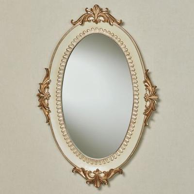 Touch of Class Palecia Oval Wall Mirror Ivory , Ivory