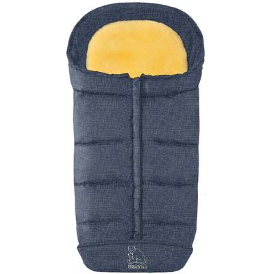 Fußsack HEITMANN FELLE "Eisbärchen - Komfort 2 in 1 Lammfell Winterfußsack - Premium Qualität", Kinder, blau, Polyester, Fußsäcke Fußsack, mit Lammfell-Einlage, für Kinderwagen und Buggy, waschbar