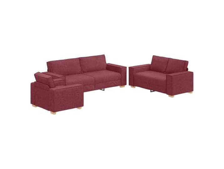 Makastle Sofa Couch 3er Set Weinrot Leinenmischgewebe