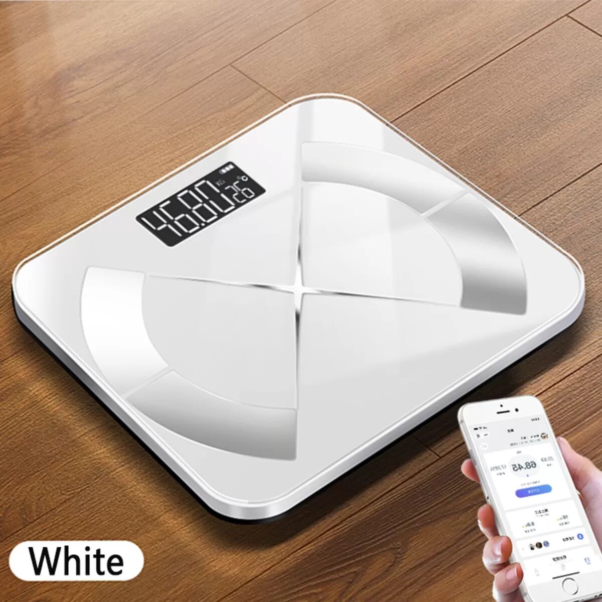 INF Smart Body Weight Scale kompatibel mit Type-C 300mAh wiederaufladbarer Batterie, hintergrundbeleuchtetes LCD, Bluetooth