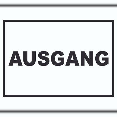HB-Druck Ausgang Schild A2 Rückseite selbstklebend