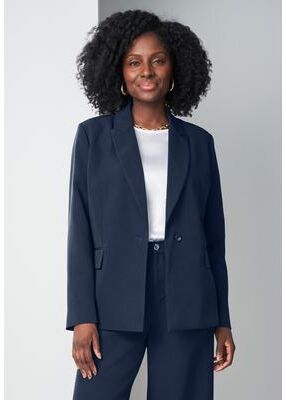Plus Size Women's Bi-Stretch Shaped Blazer by Jessica London in Navy (Size 20 W)