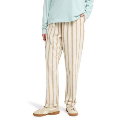 Schlupfhose QUIKSILVER "Lomas Hemp", Damen, Gr. XL, Normalgrößen, beige (bone weiß lomas stripe), Obermaterial: 55% Baumwolle, 45% Hanf., Hosen Schlupfhose