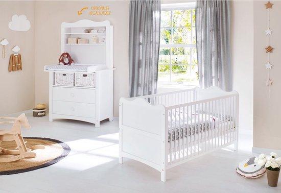 Kinderkamerset zum Aufbau eines Juniorbettes - Holz - Weiß - 2 Teile - 146 x 76 x 85 cm + 103 x 77 x 180 cm