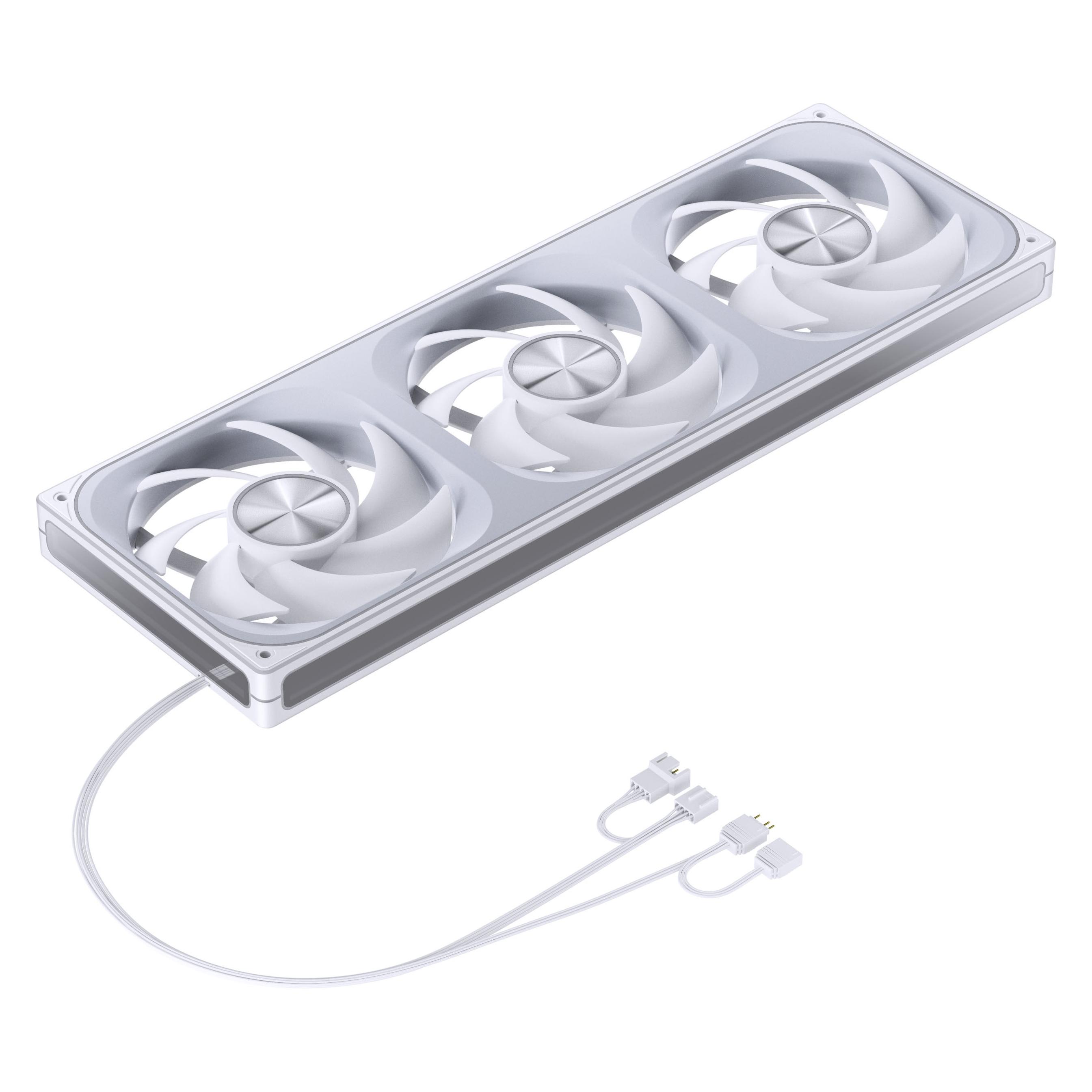 Jonsbo ZA-420W PWM-Lüfter, ARGB - 3x 140mm, weiss (140 mm, 3x) (ZA-420W)