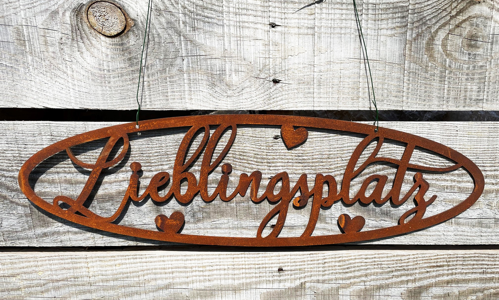 Steinfigurenwelt Gießen Metalen Wanddecoratie Schild met Typografie, B: 50 cm, H: 15 cm