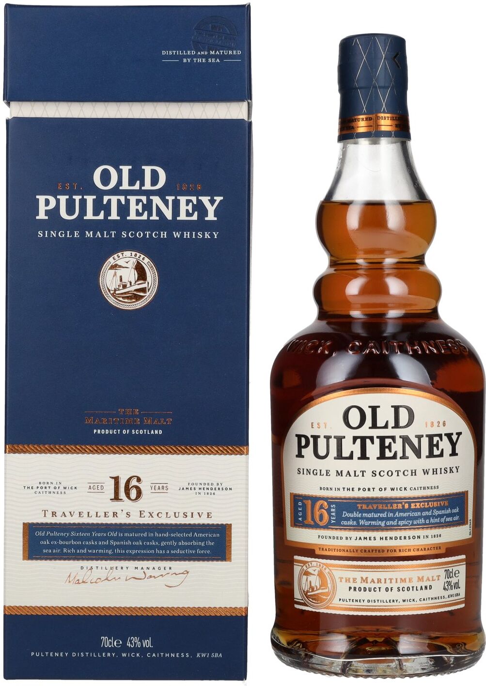 Old Pulteney 16 Years Old Single Malt TRAVELLER'S EXCLUSIVE 43% Vol. 0,7l in Geschenkbox