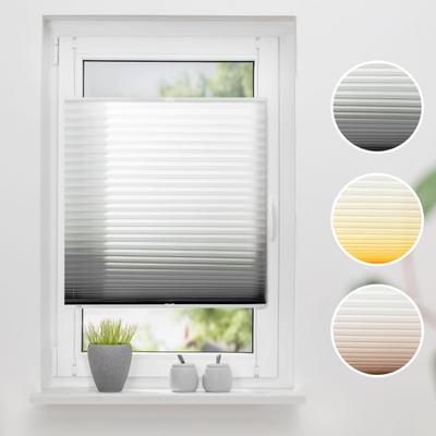 Plissee K-HOME "Farbverlauf Sunrise, ohne Bohren, Klemmfix, Farbverlauf" Gr. 8, grau (grau, weiß), B:75cm H:130cm, Obermaterial: 100% Polyester, Plissees