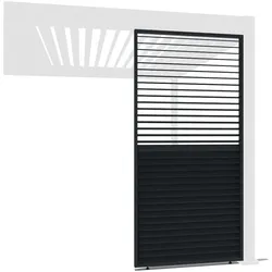 Weide Anthrazit-Aluminium Lamellenwand Für Weide Pergola Drehbare Lamellenanthrazit 1.23 Meter