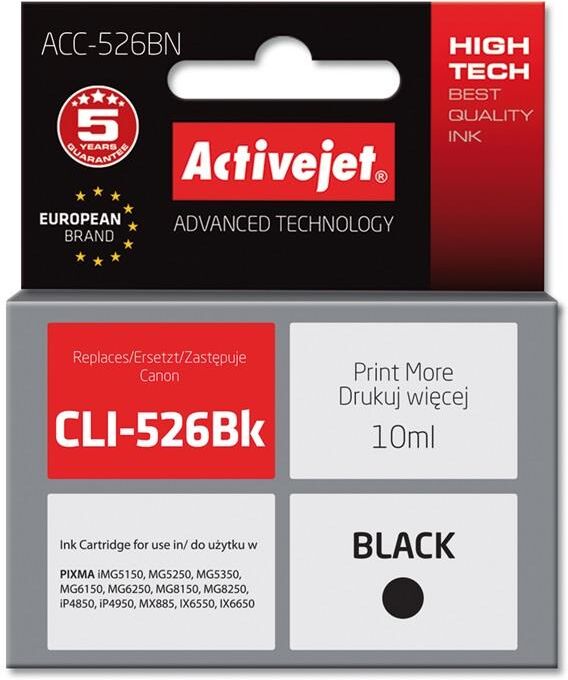 Cartucho de tinta compatible Canon CLI-526Bk (negro) - ACTIVEJET