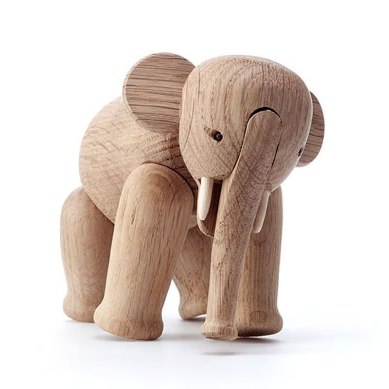 Kay Bojesen Denmark Olifant klein van eikenhout voor op tafel