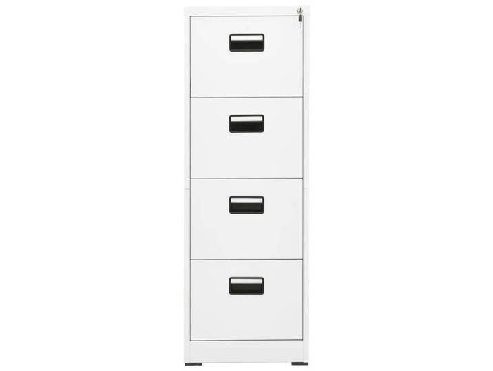 939348& Armoire Métallique de Bureau - Classeur Blanc 46x62x133 cm Acier
