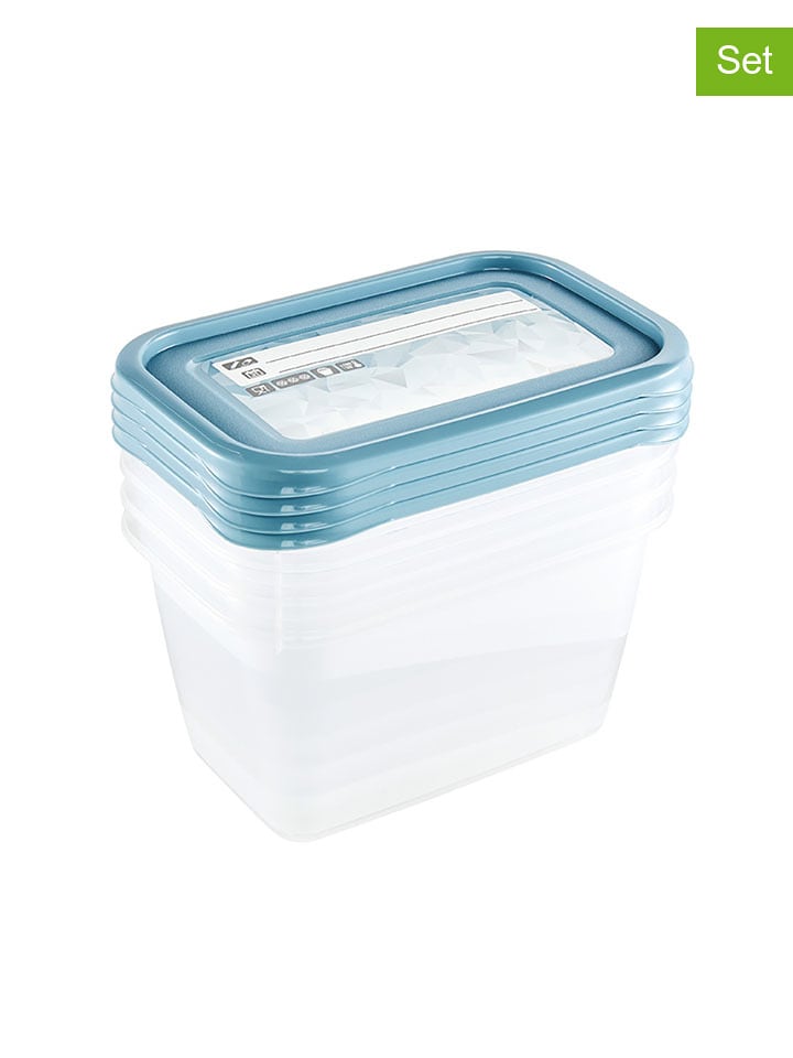 keeeper 4er-Set: Frischhaltedosen "Magic Ice" in Hellblau/ Transparent - 750 ml - onesize