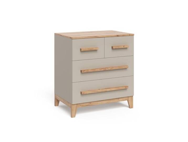 VitaliSpa Kommode Malia, Cashmere/Artisan, 80 x 88 cm mit 4 Schubladen, zur Aufbewahrung und kombinierbar mit Malia Möbeln