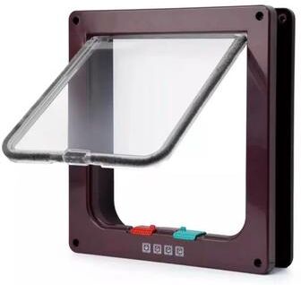 Uplift Picks Weatherproof Four Way Locking Cat Door For Interior Cabinet And Garage Access brown l