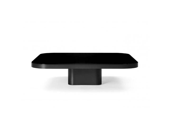 CLASSICON table basse BOW 5 (Base noire - Plateau en verre noir)