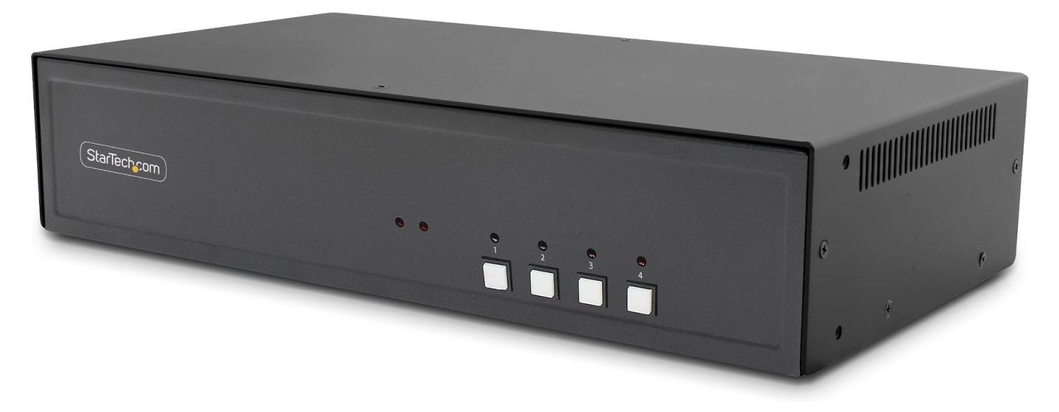 StarTech.com 4-Port Dual-Monitor Secure KVM Switch, HDMI-DisplayPort, 4K 60Hz, NIAP 4.0 er Desktop KVM Umschalter für 4 PCs und 2 Monitore, Metallgehäuse, CAC Port, Hergestellt in den USA, 3840 x 2160 Pixel, 4K Ultra HD, Schwarz