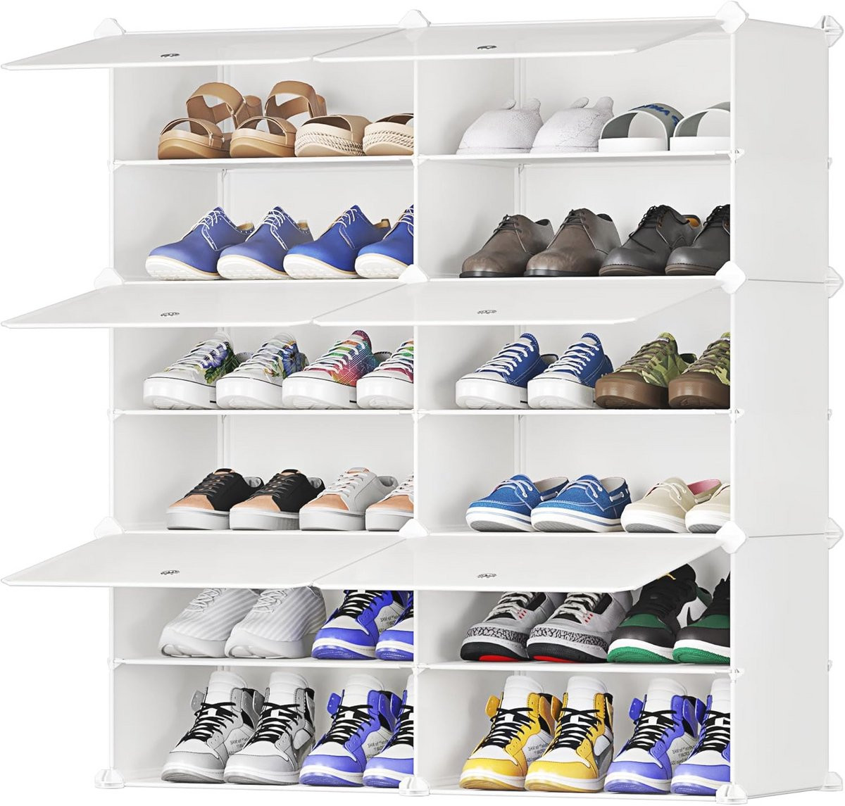 Multifunctionele Modulaire Schoenenkast met 12 Compartimenten voor Ruimtebesparing