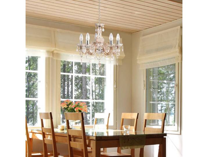 Searchlight Kronleuchter Marie Therese, dimmbar, braun / rost, für Wohn- / Esszimmer, Kunststoff