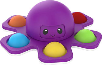 JoyToys Face Change Fidget Spinner Push Pop Sensory Toy For Stress Relief & Fun purple