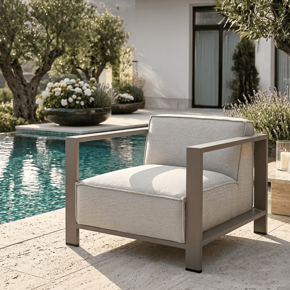 Syros Outdoor Latte & Cream Chair