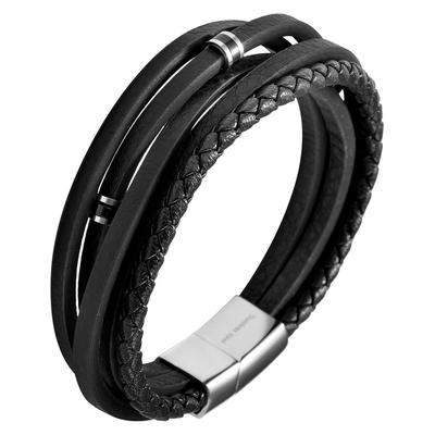 Armband ADELIA´S "Armband aus Leder 21 cm", schwarz, Armbänder, Damen, 21cm, Leder, Armband, Ideal als Geschenk zum einen besonderen Tag