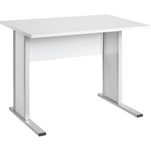 Möbelpartner Schreibtisch Serie 4000, lichtgrau / silber, 90 x 71 x 65 cm