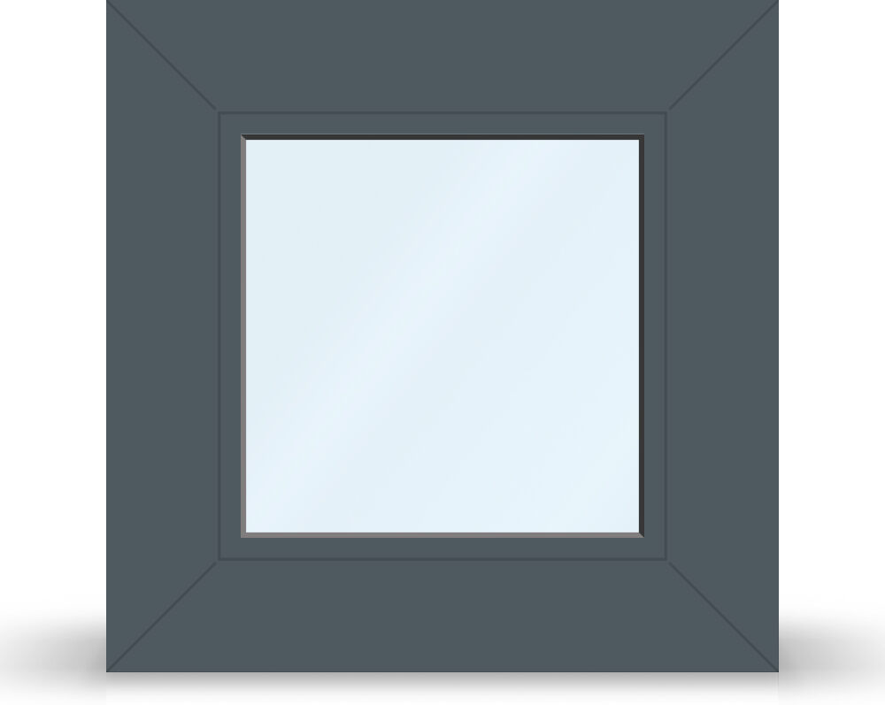 fenetre24.com Fenêtre en alu, aluprof, MB-86, aluminium, Anthracite RAL 7016, 500x500 mm, 1 vantail, vitrage fixe, configuration personnalisée