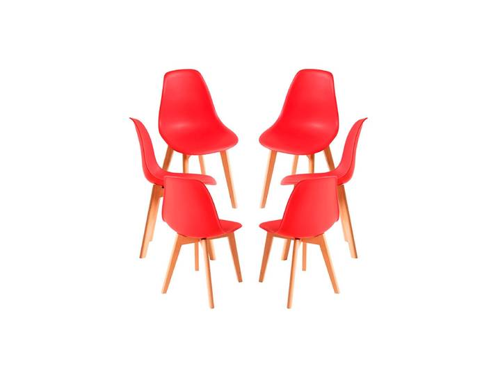 6er Set Kelen Stühle - Rot