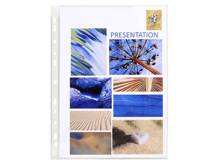 EXACOMPTA Étui carton de 100 pochettes perforées - PVC lisse - A4 - Cristal
