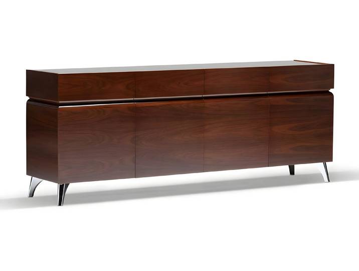 Xlmoebel Konsolentisch Holzkonsole in Braun mit Schubladen und Türen von XLMOEBEL (Holzkonsole), Made in Europa