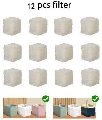 Uplift Picks Pet Water Dispenser Replacement Filter Sponge For Cat And Dog Water Fountains 12 Pcs Filter
