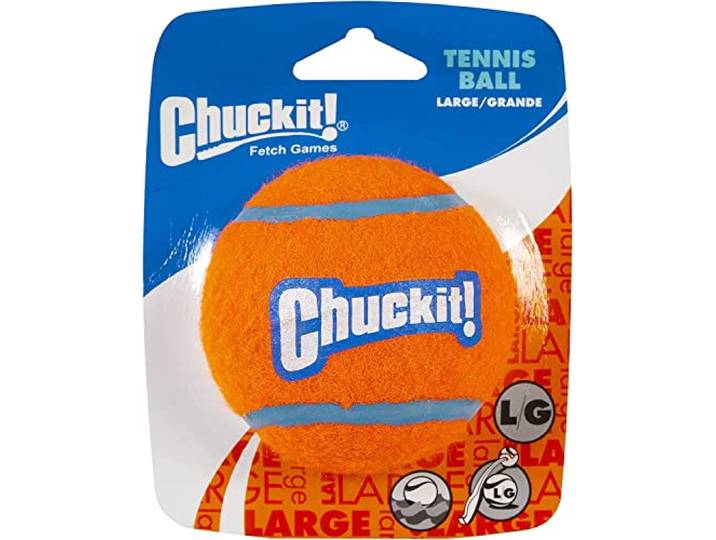 Chuckit! Tennisbal hondenspeelgoed, duurzaam ophalen hond bal launcher compatibel, pak van 1, groot (7,3 cm)