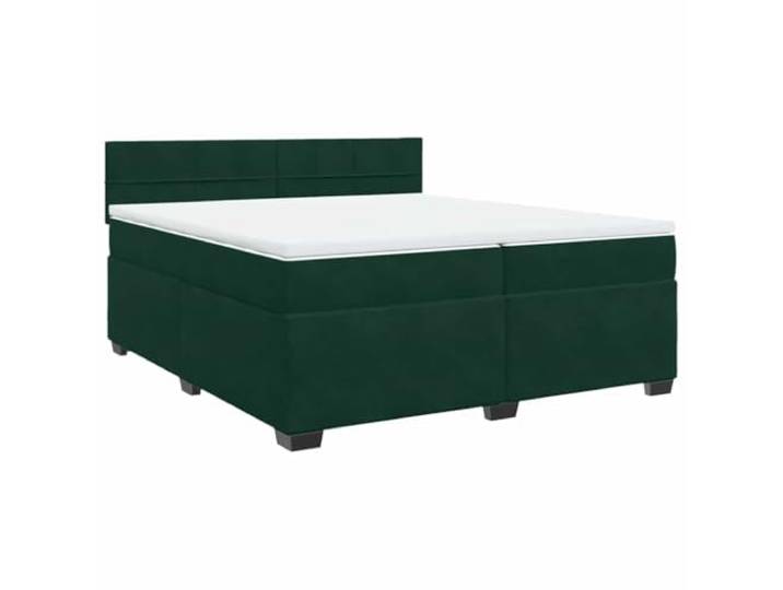Makastle Boxspringbett mit Matratze Dunkelgrün 200x200 cm Samt Taschenfederkern