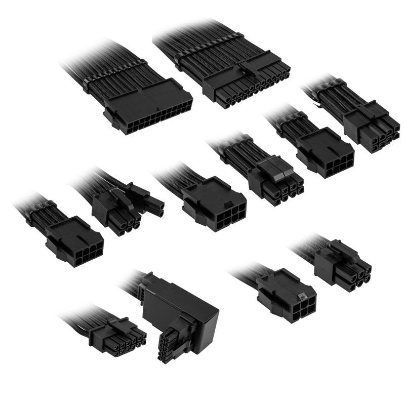 Kolink Core Pro Braided Cable Extension Kit 12V-2x6 Typ 2 - Jet Black