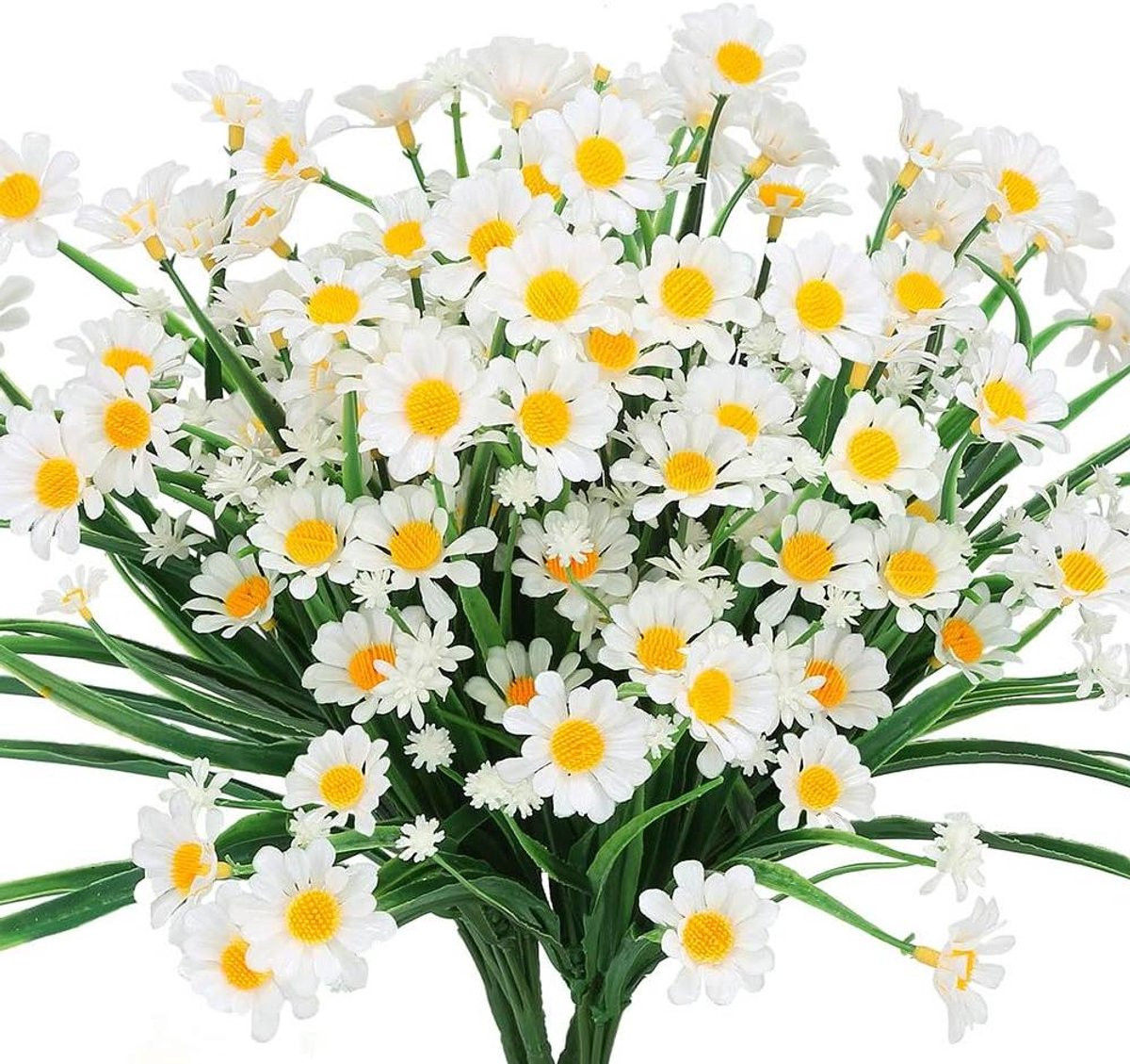 Kunstmatige Madeliefjes - Witte Nep Bloemen Struiken voor Buiten Decoratie - UV-bestendig