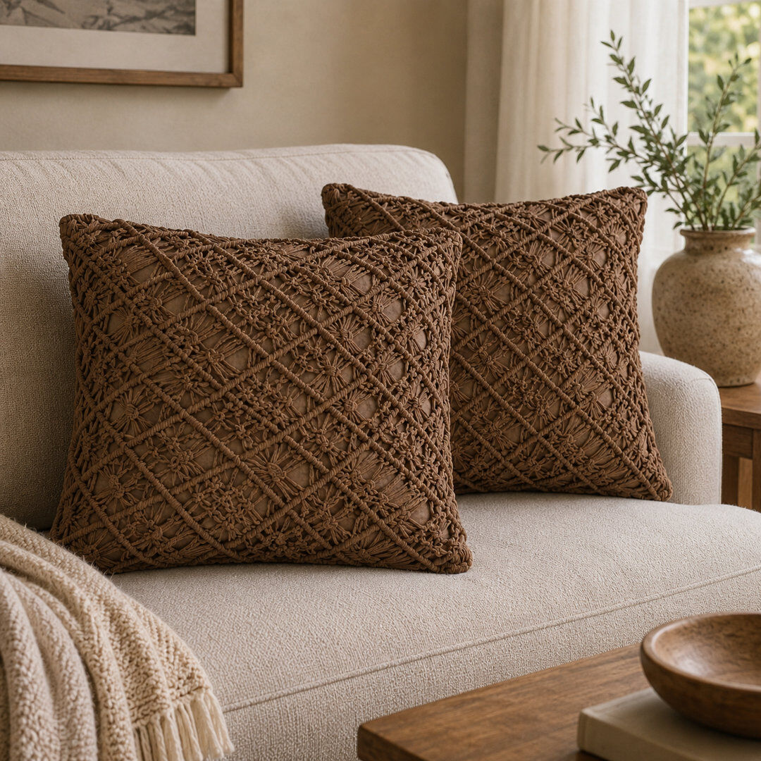 Bloomsbury Market Chipperfield Square Cushion Coffee