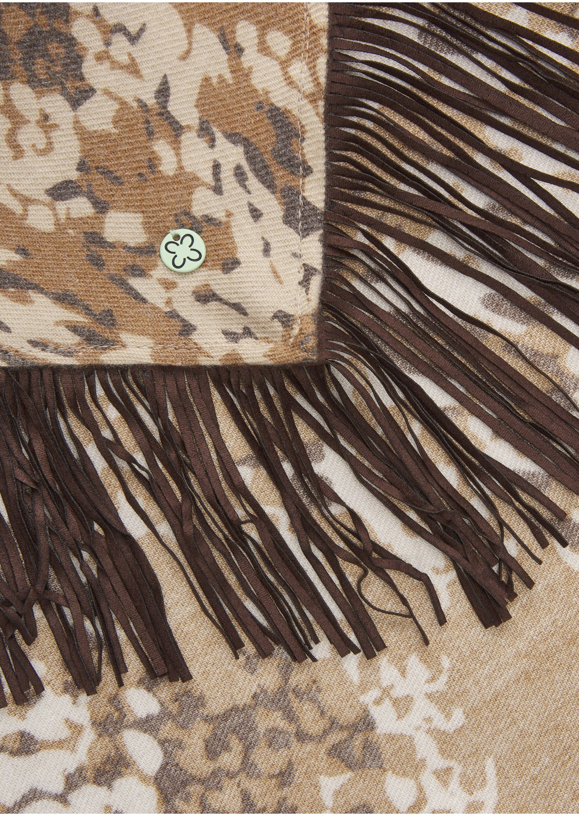 Dreieckstuch CODELLO "Codello Dreieckstuch", Damen, beige (braun), Casual, Modetücher, mit Animal-Print
